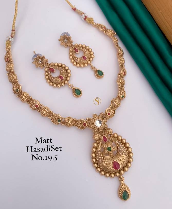 19 Mh Matte Hasadi Set Type Necklace Wholesale Export In India
